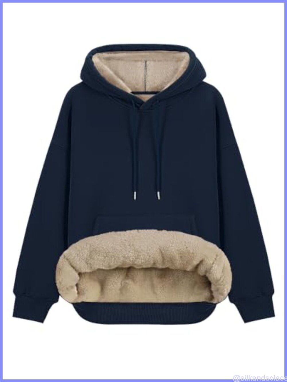 Fleece Sherpa Lined Hoodie Pullover Oversized Warm Winter